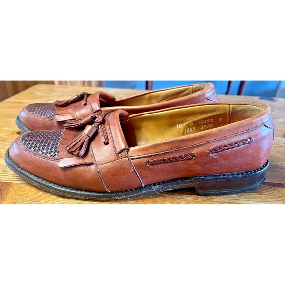 Allen Edmonds Cody Tassel Loafer Shoes Brown Chili Woven 1849 Mens Sz 10 USA - Picture 1 of 16